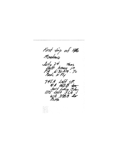 A.L. Hormay - Diary July 1986