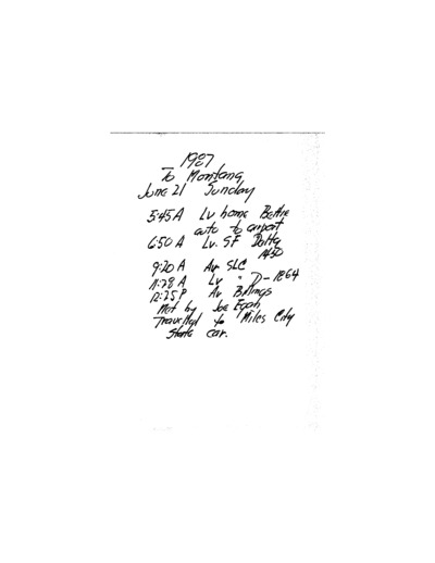 A.L. Hormay - Diary June 1987 to July 1987