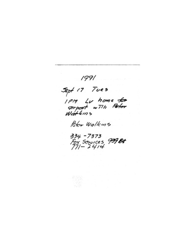 A.L. Hormay - Diary September 1991