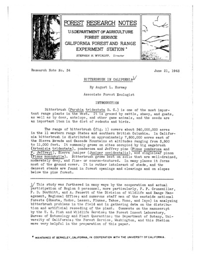 Bitterbrush in California