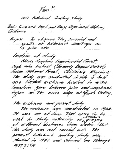 Purshia tridentata Studies Summary
