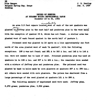 Record of seeding