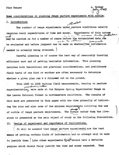 Some considerations in planning