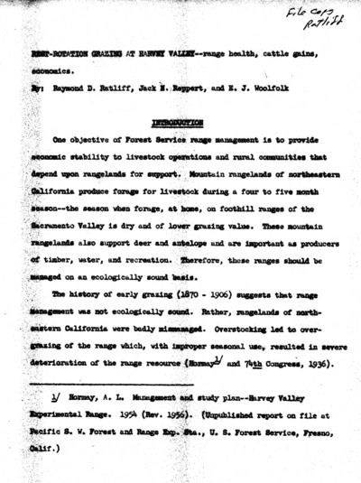 Rest-rotation Grazing at Harvey Valley