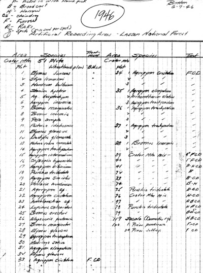 Re-seeding, Crater Mountain and Grass Valley