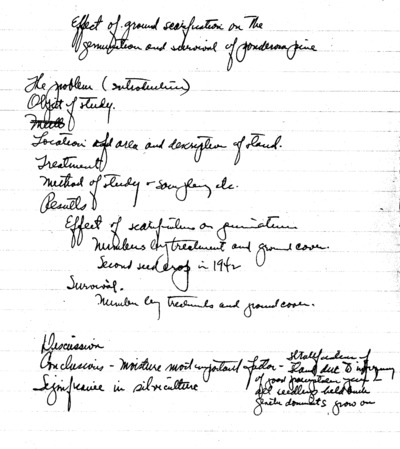 East Badger Well, Scarification project. Notes