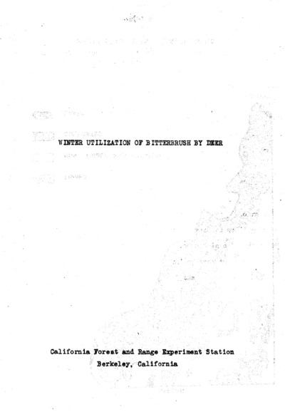 Badger Well. Winter utilization of bitterbrush. Report