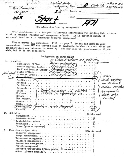 Questionnaire Rest-rotation Grazing Management