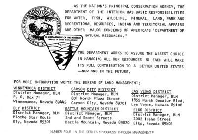 Rest-rotation Promotional Broadside, Bureau of Land Management