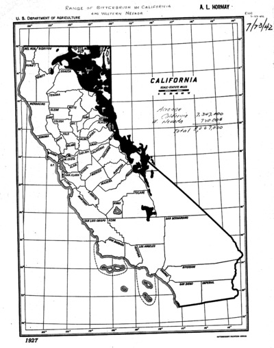 Purshia tridentata Distribution Map in California and Great Basin Region