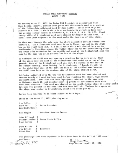 Idaho Bureau of Land Management Boise District, Indian Jake and David Little Systems