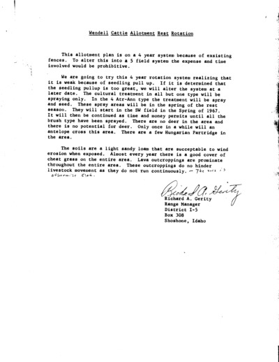 Idaho Bureau of Land Management Shoshone District, Wendell
