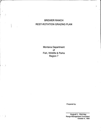 Montana Fish, Wildlife and Parks Brewer Ranch