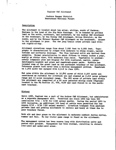 Montana United States Forest Service Beaverhead National Forest, Saginaw