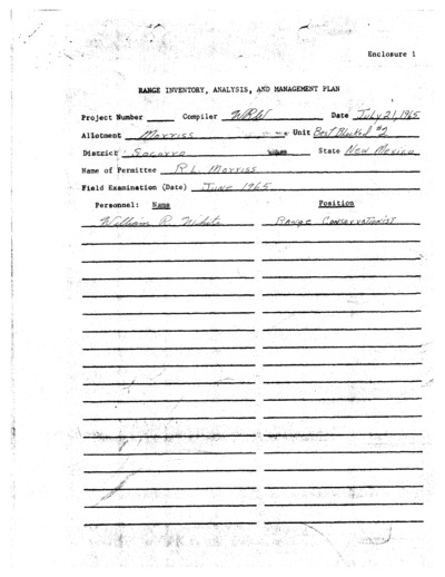 New Mexico Bureau of Land Management Socorro District, Morriss