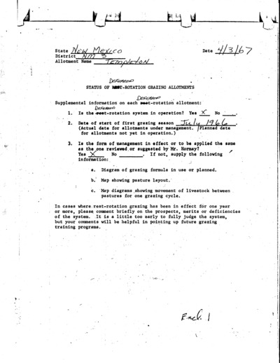 New Mexico Bureau of Land Management Templeton