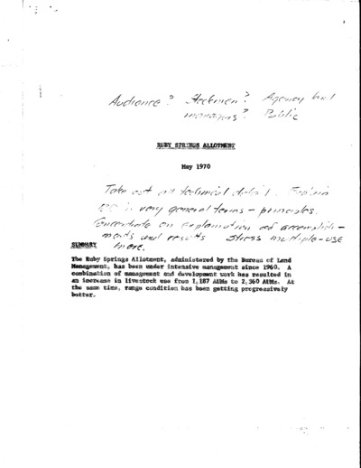 Oregon Bureau of Land Management Burns District, Ruby Springs and Moon Hill
