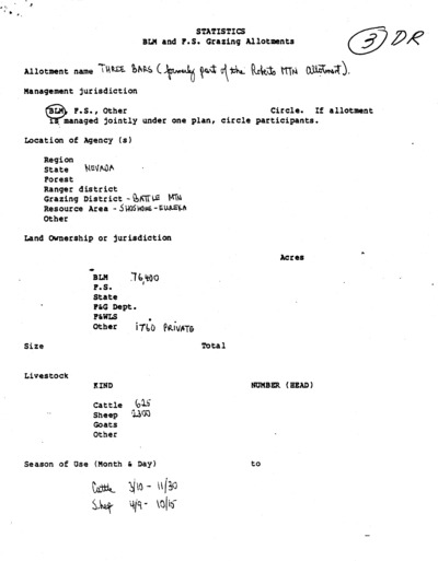 Nevada Bureau of Land Management Battle Mountain District