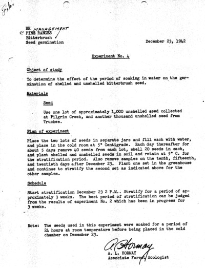 Experiment 4, Germination and Soaking