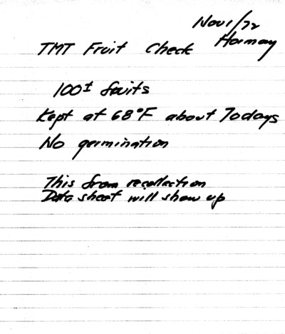 Experiment TMT Fruit