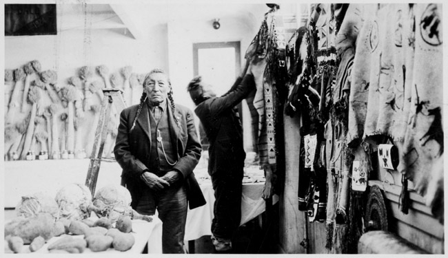 Curly Bear and Fish Wolf Robe, Browning, Montana