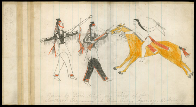 Ledger Drawing, Northern Cheynne, Pine Ridge Agency, South Dakota