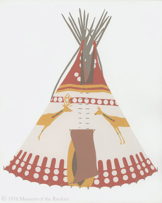 Elk Tipi of Maggie and Dan Bull Plume, Indian Peoples Digital Image ...