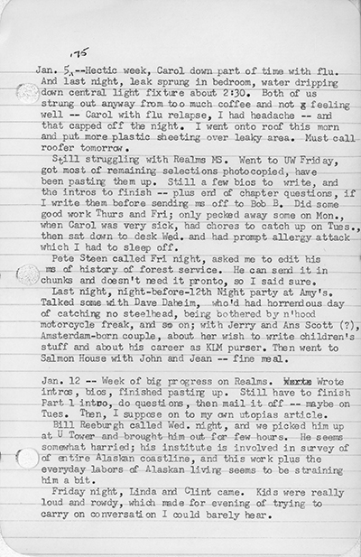 Ivan Doig diaries, 1975