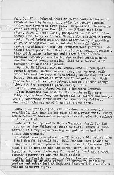 Ivan Doig diaries, 1977