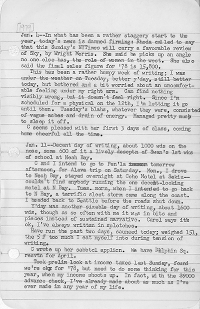 Ivan Doig diaries, 1979