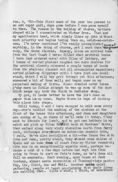 Ivan Doig diaries, 1980