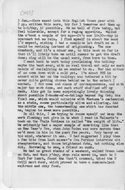 Ivan Doig diaries, 1983