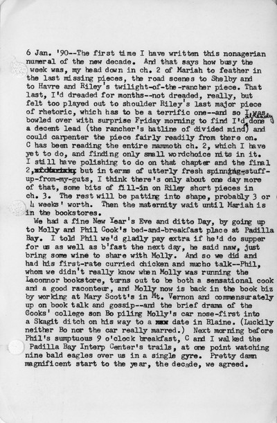 Ivan Doig diaries, 1990