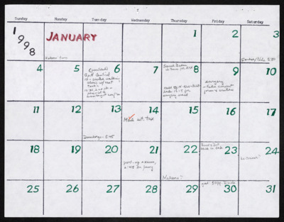Calendars, 1998-2002