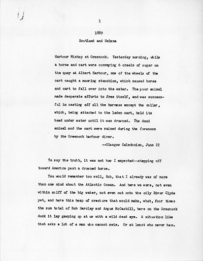 Dancing at the Rascal Fair - 1985-1986 revisions and edits, 1st draft and revisions