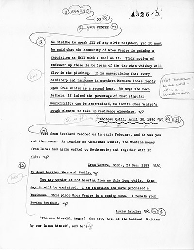Dancing at the Rascal Fair - Example page marked for printer