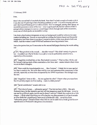 The Eleventh Man - Becky Saletan's edited manuscript, correspondence