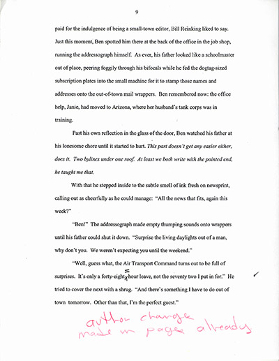 The Eleventh Man - manuscript with revisions, pp. 9-485
