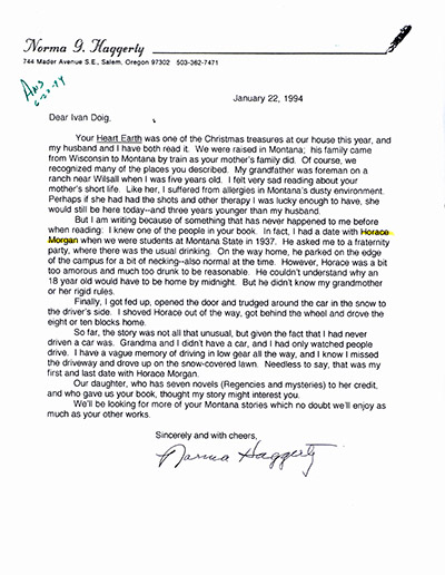 Heart Earth - Norma Haggerty, date with Horace Morgan