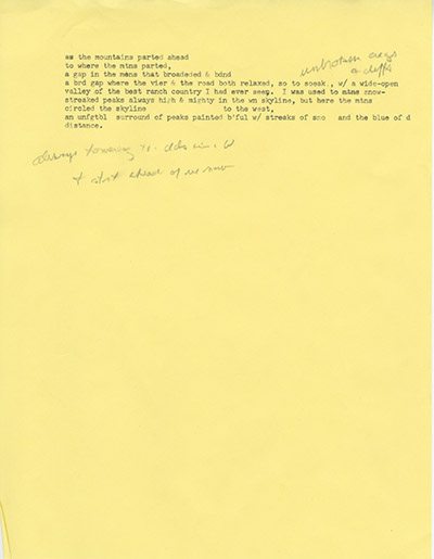 Last Bus to Wisdom - early manuscript drafts with changes