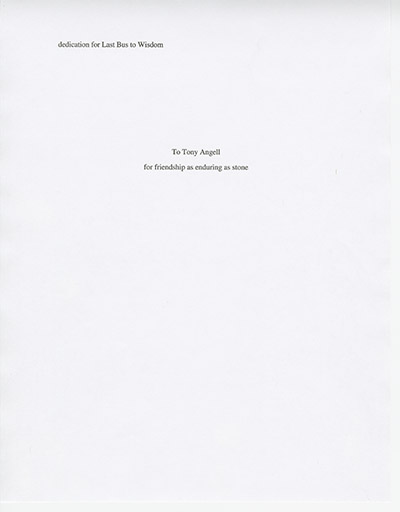 Last Bus to Wisdom - Acknowledgments