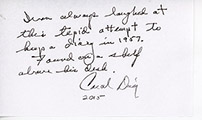 Last Bus to Wisdom - mother's autograph book and a 1957 diary of Ivan's