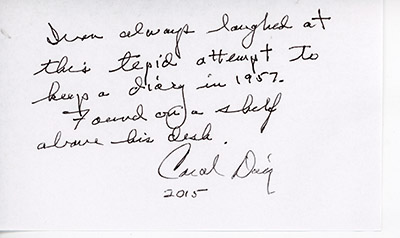 Last Bus to Wisdom - mother's autograph book and a 1957 diary of Ivan's