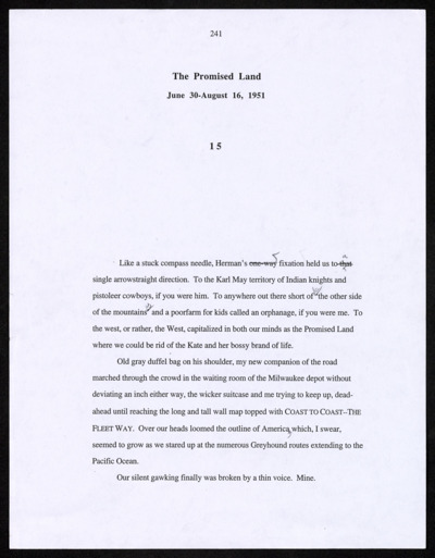 Last bus to wisdom, original manuscript (cont.)