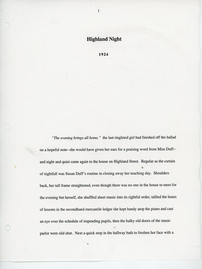 Prairie Nocturne - revised version November 2000