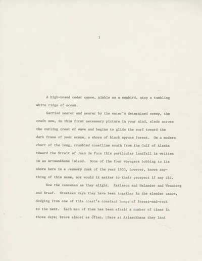 The Sea Runners - original first half of draft sent to Atheneum June 1981, pp. 1-127