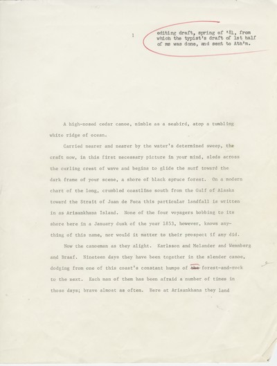 The Sea Runners - edited draft Spring 1981