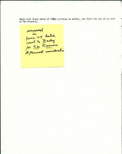 The Sea Runners material - Ivan's Journal & notes part 2