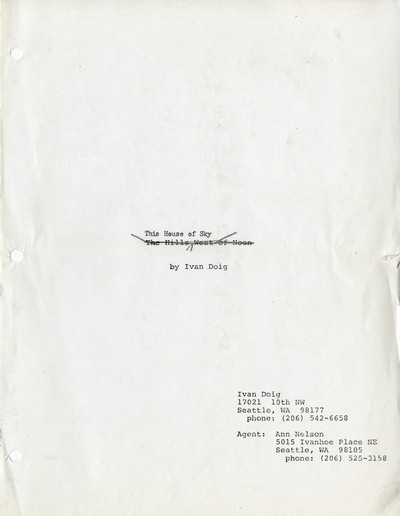 This House of Sky - early manuscript with corrections