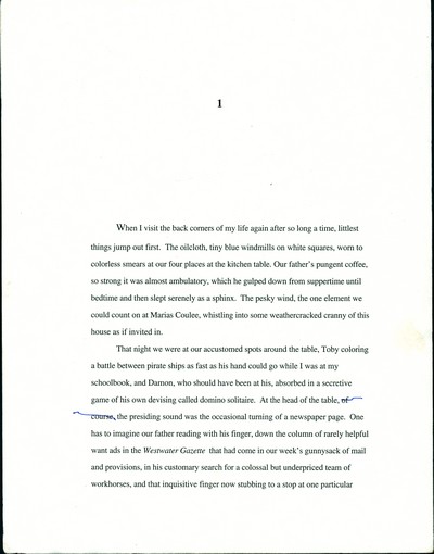 The Whistling Season - Becky Saletan's manuscript with line editing, June 2005, pp. 1-330